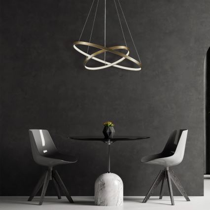 LED Lustra ar auklu LEA LED/35W/230V 4000K d. 60 cm zelta