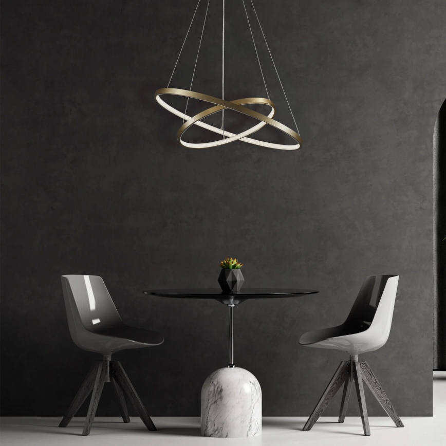 LED Lustra ar auklu LEA LED/35W/230V 4000K d. 60 cm zelta