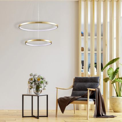 LED Lustra ar auklu LEA LED/35W/230V 4000K d. 60 cm zelta