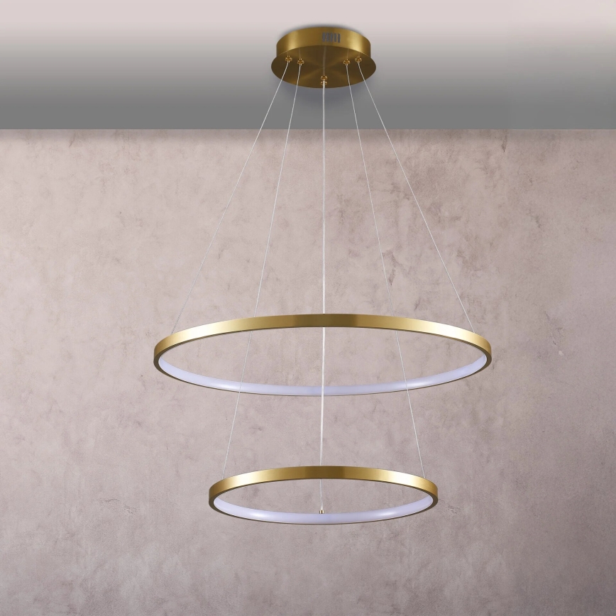 LED Lustra ar auklu LEA LED/35W/230V 4000K d. 60 cm zelta