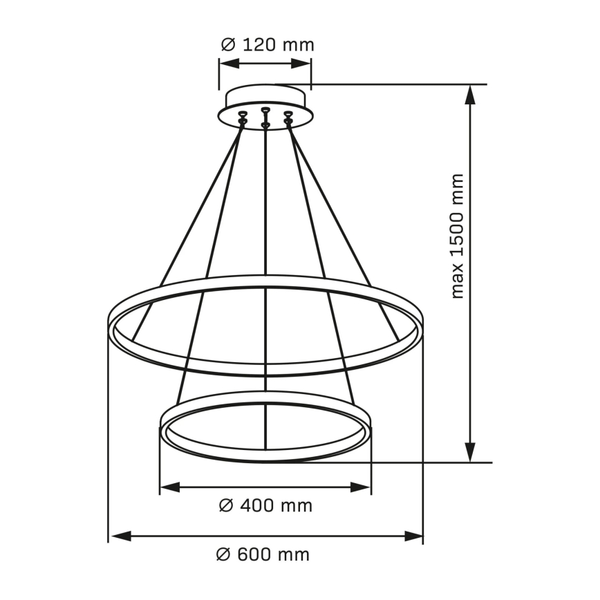 LED Lustra ar auklu LEA LED/35W/230V 4000K d. 60 cm zelta