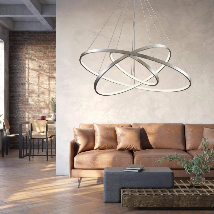 LED Lustra ar auklu LEA LED/60W/230V 4000K d. 80 cm matēts hroms