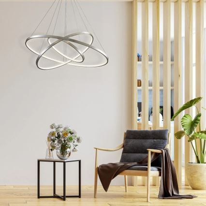 LED Lustra ar auklu LEA LED/60W/230V 4000K d. 80 cm matēts hroms
