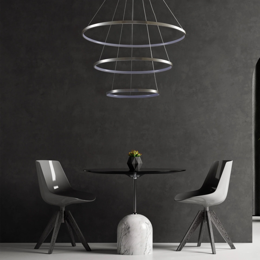 LED Lustra ar auklu LEA LED/60W/230V 4000K d. 80 cm matēts hroms