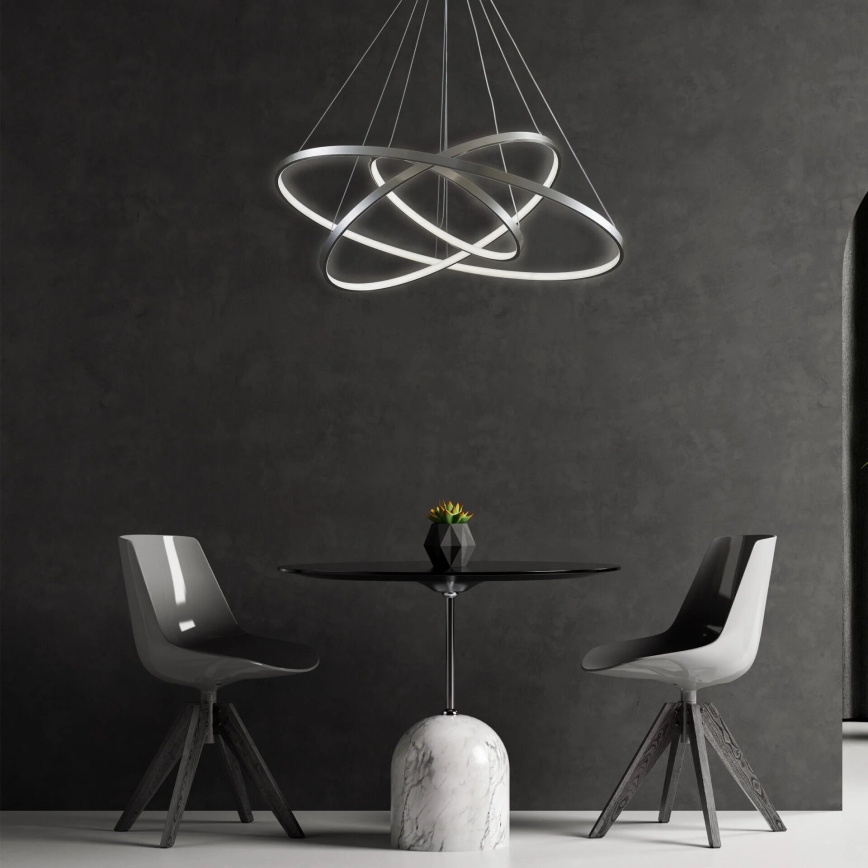 LED Lustra ar auklu LEA LED/60W/230V 4000K d. 80 cm matēts hroms