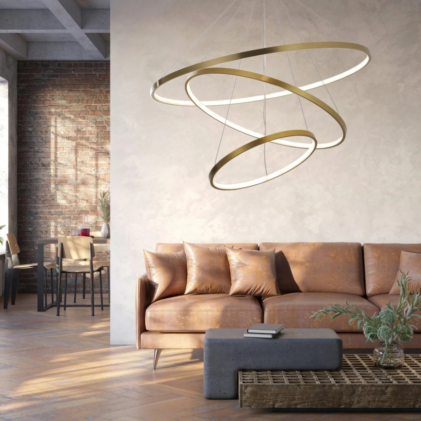 LED Lustra ar auklu LEA LED/60W/230V 4000K d. 80 cm zelta