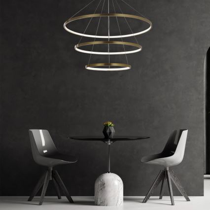 LED Lustra ar auklu LEA LED/60W/230V 4000K d. 80 cm zelta