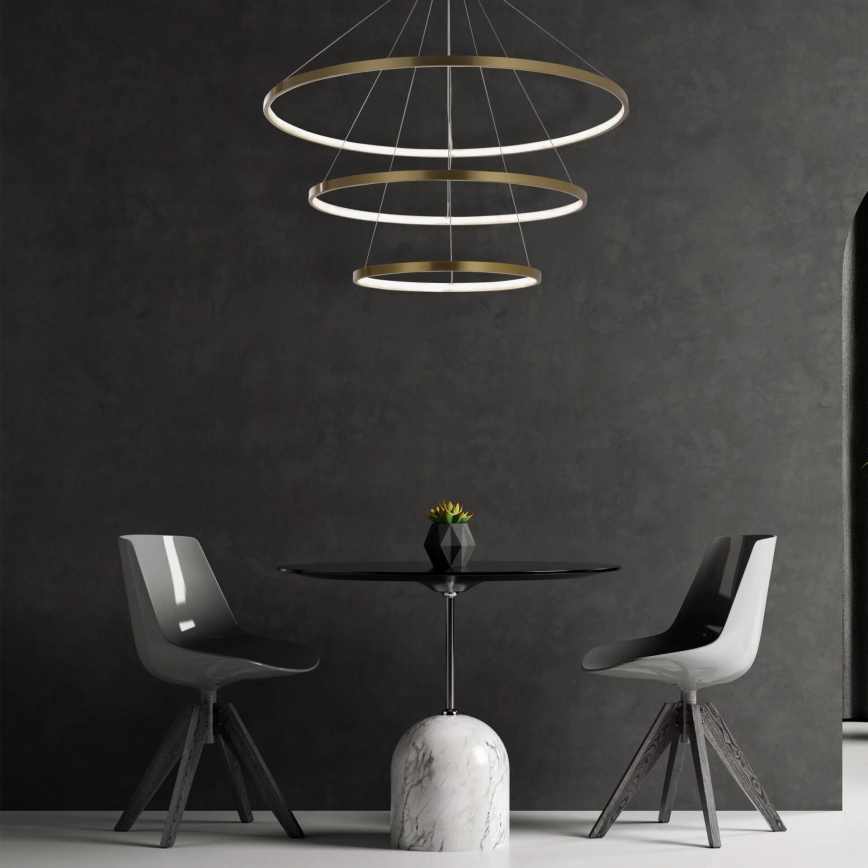 LED Lustra ar auklu LEA LED/60W/230V 4000K d. 80 cm zelta