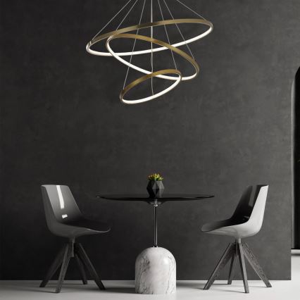 LED Lustra ar auklu LEA LED/60W/230V 4000K d. 80 cm zelta