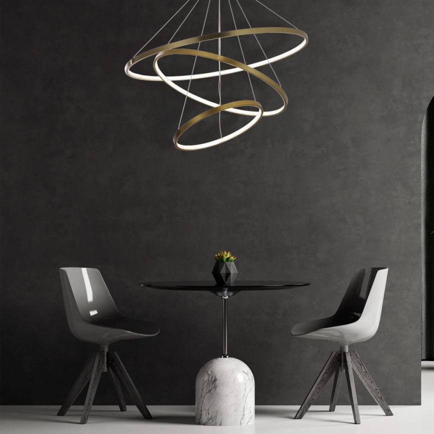 LED Lustra ar auklu LEA LED/60W/230V 4000K d. 80 cm zelta