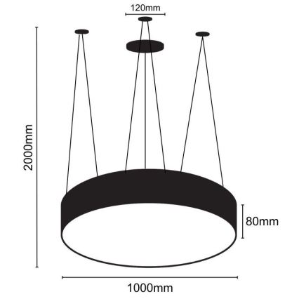 LED Lustra ar auklu LED/100W/230V 4000K d. 100 cm