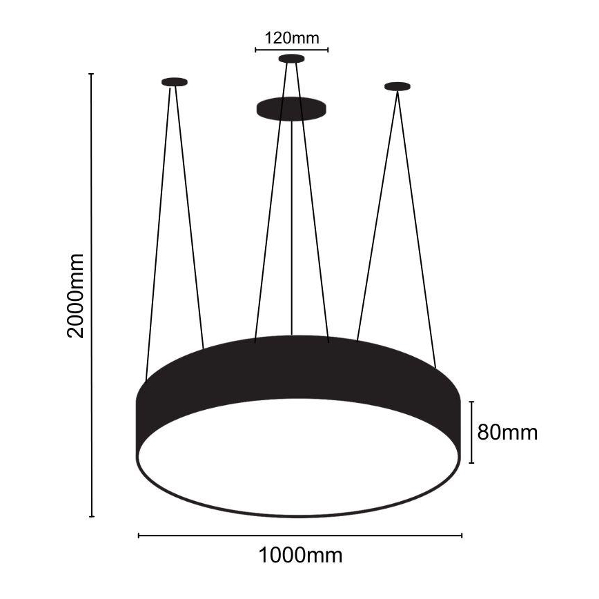 LED Lustra ar auklu LED/100W/230V 4000K d. 100 cm
