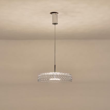 LED Lustra ar auklu LED/10W/230V 3000K spīdīgi hromēts d. 35 cm