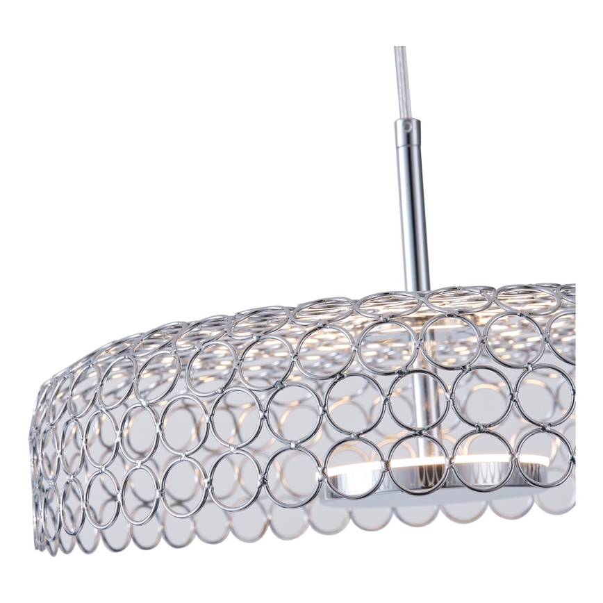 LED Lustra ar auklu LED/10W/230V 3000K spīdīgi hromēts d. 35 cm