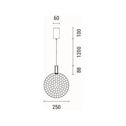 LED Lustra ar auklu LED/10W/230V 3000K spīdīgi hromēts d. 35 cm