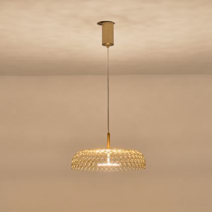LED Lustra ar auklu LED/10W/230V 3000K zelta d. 35 cm