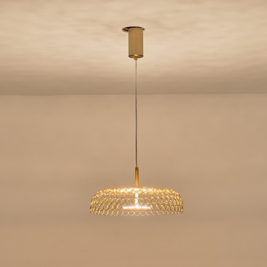 LED Lustra ar auklu LED/10W/230V 3000K zelta d. 35 cm