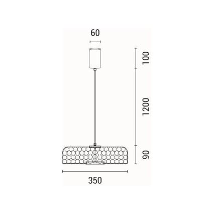 LED Lustra ar auklu LED/10W/230V 3000K zelta d. 35 cm