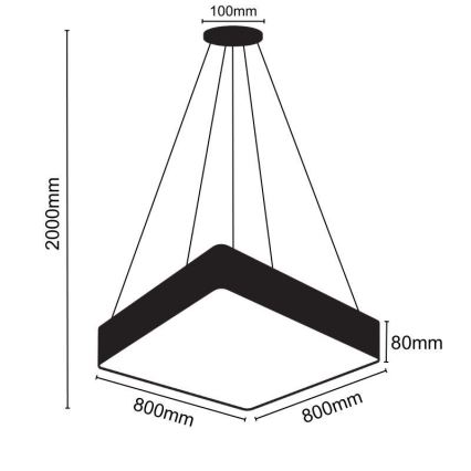 LED Lustra ar auklu LED/110W/230V 4000K 80x80 cm