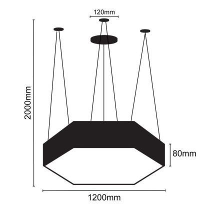 LED Lustra ar auklu LED/120W/230V 4000K d. 120 cm