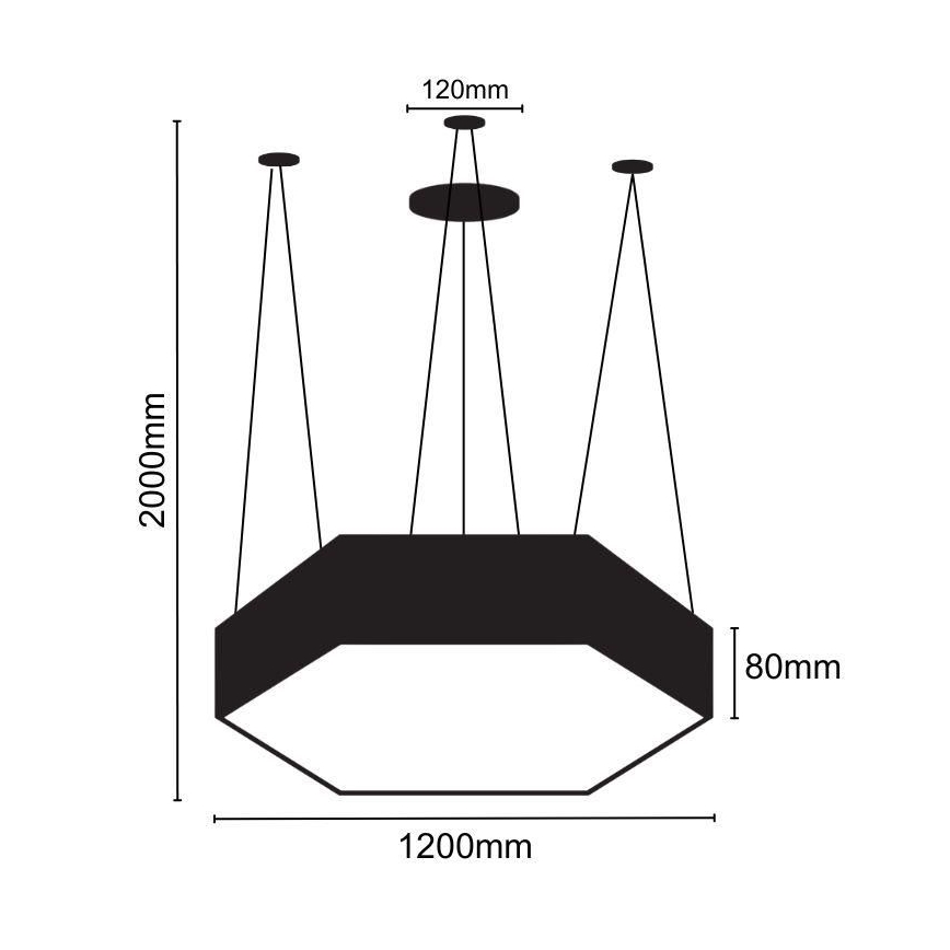 LED Lustra ar auklu LED/120W/230V 4000K d. 120 cm