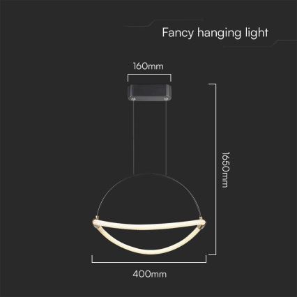 LED Lustra ar auklu LED/12W/230V 3000K d. 40 cm