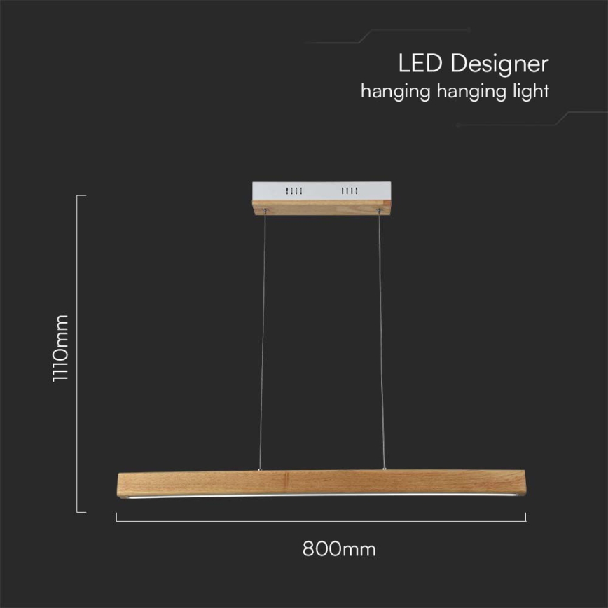 LED Lustra ar auklu LED/12W/230V 4000K brūna