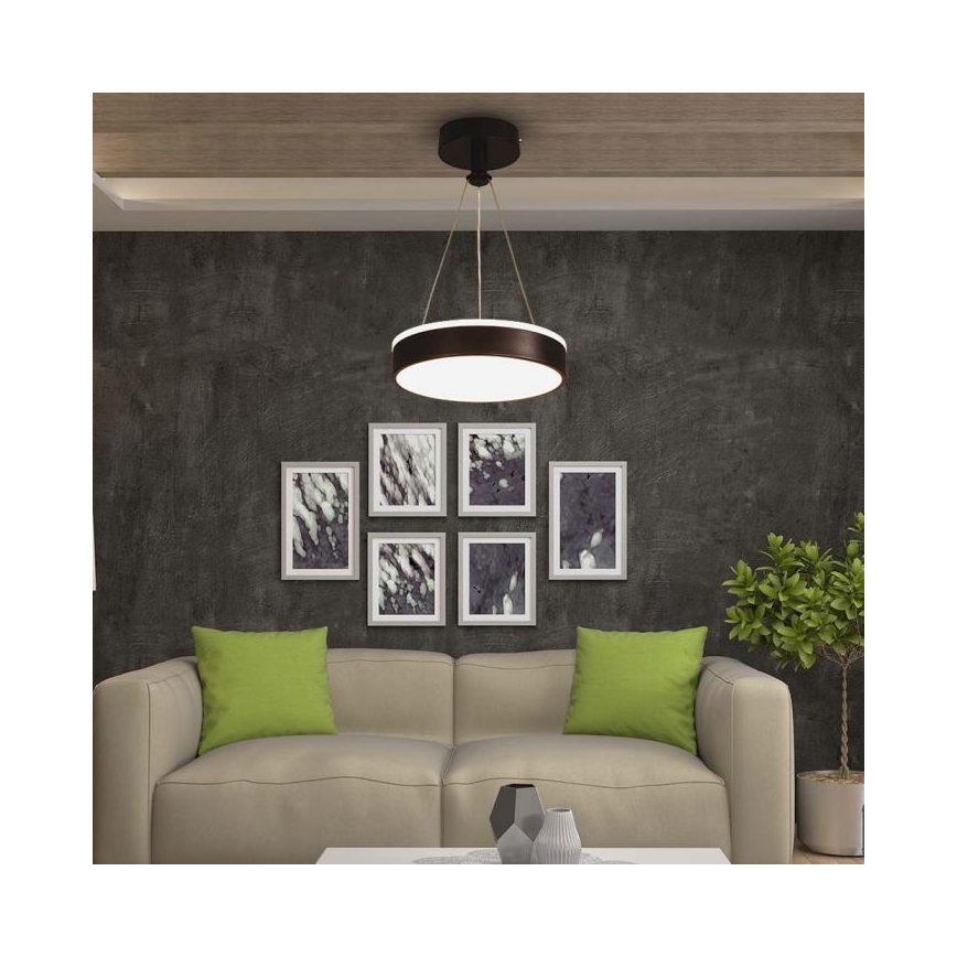 LED Lustra ar auklu LED/12W/230V 4000K melna