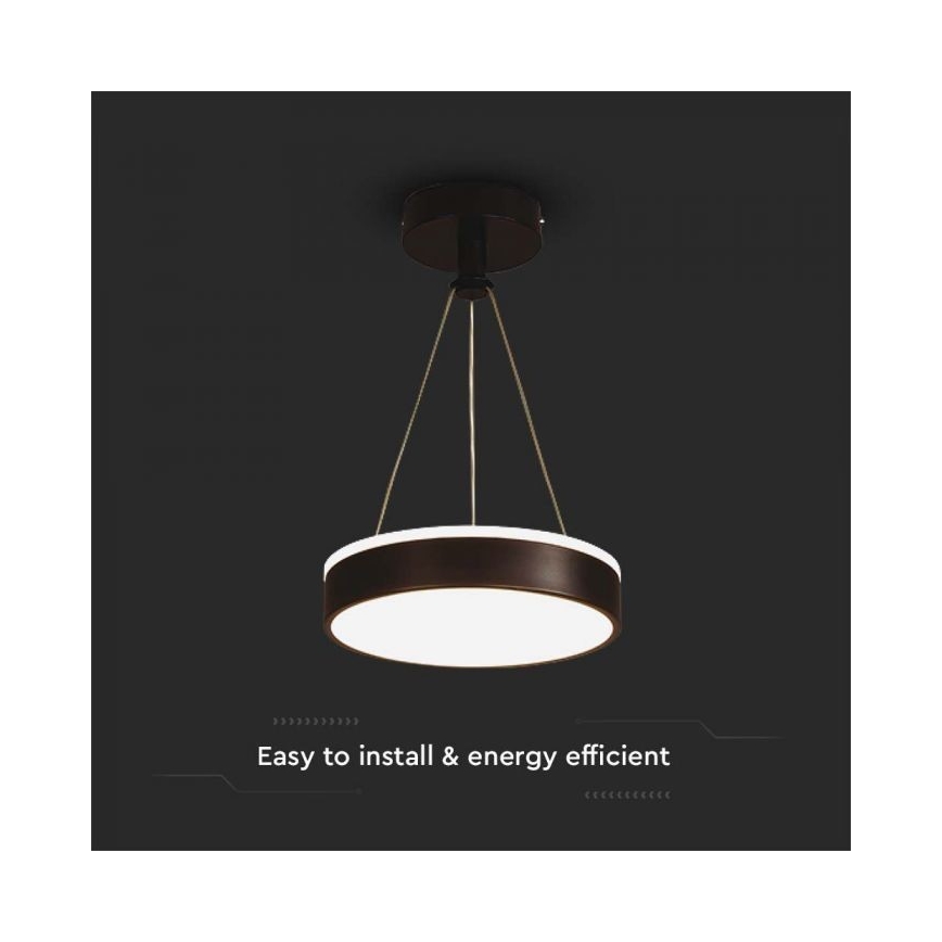 LED Lustra ar auklu LED/12W/230V 4000K melna