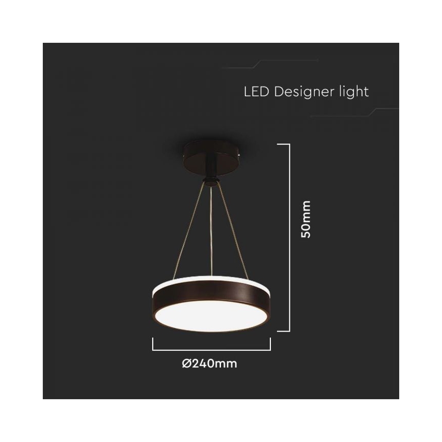 LED Lustra ar auklu LED/12W/230V 4000K melna