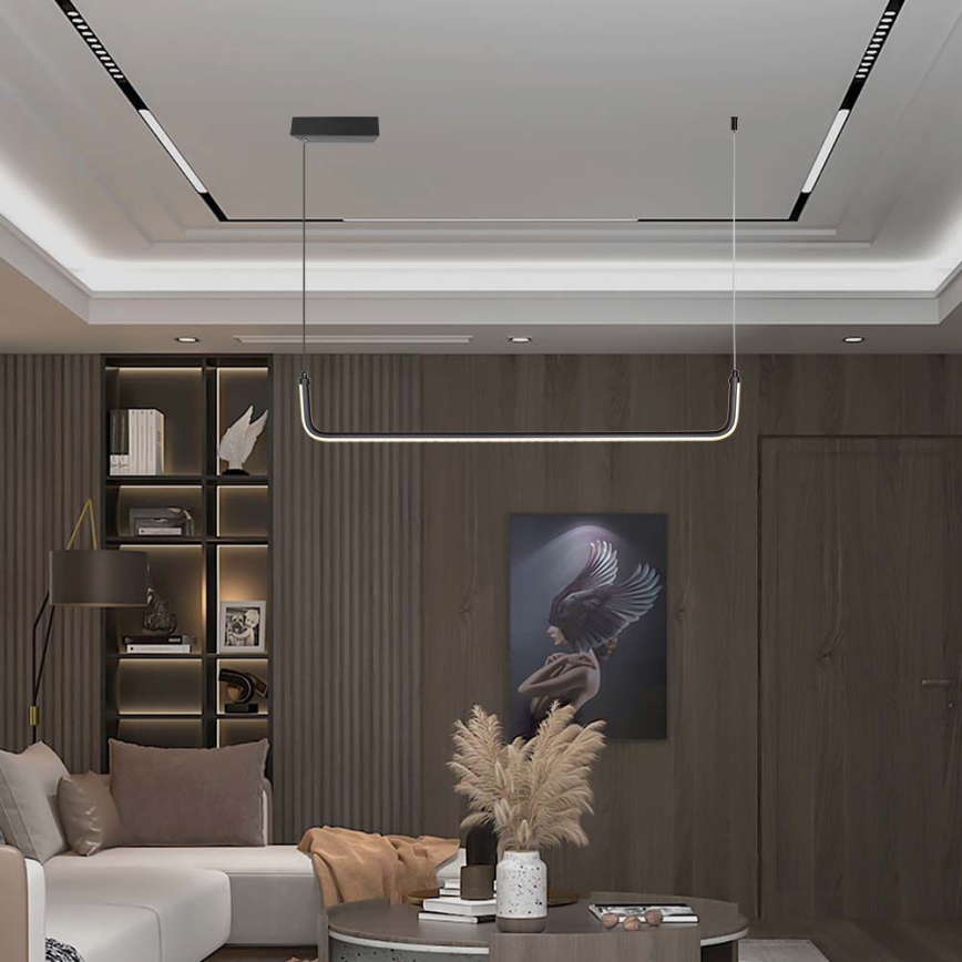 LED Lustra ar auklu LED/12W/230V 4000K melna