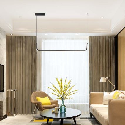 LED Lustra ar auklu LED/12W/230V 4000K melna