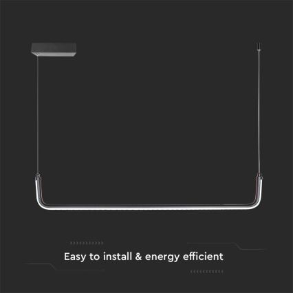 LED Lustra ar auklu LED/12W/230V 4000K melna