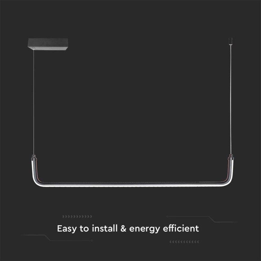 LED Lustra ar auklu LED/12W/230V 4000K melna