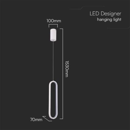 LED Lustra ar auklu LED/13W/230V 3000K balta