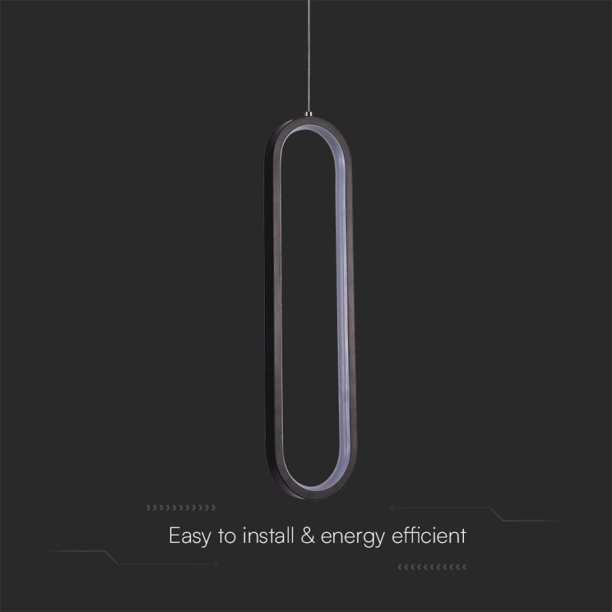 LED Lustra ar auklu LED/13W/230V 4000K melna