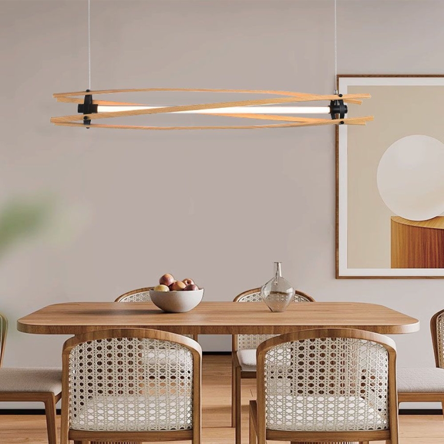 LED Lustra ar auklu LED/15W/230V 3000K brūna