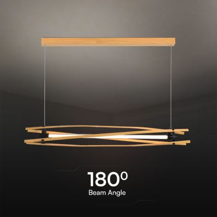 LED Lustra ar auklu LED/15W/230V 3000K brūna