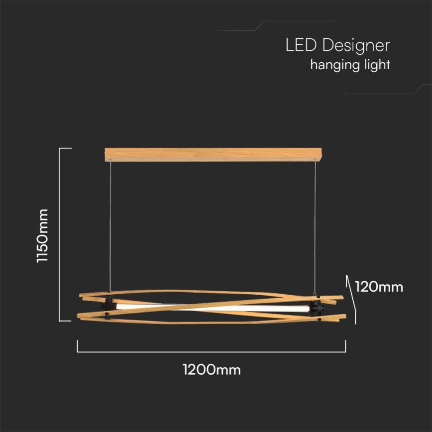 LED Lustra ar auklu LED/15W/230V 3000K brūna