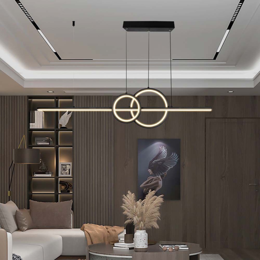 LED Lustra ar auklu LED/15W/230V 4000K melna