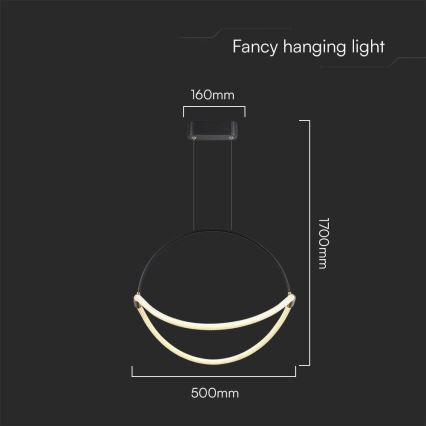 LED Lustra ar auklu LED/16W/230V 4000K d. 50 cm