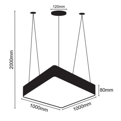 LED Lustra ar auklu LED/170W/230V 4000K 100x100 cm