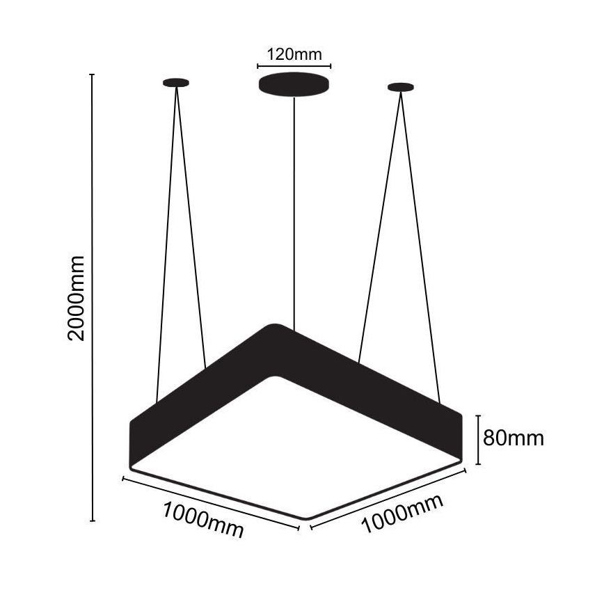 LED Lustra ar auklu LED/170W/230V 4000K 100x100 cm