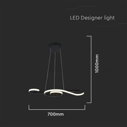 LED Lustra ar auklu LED/18W/230V 3000K melna