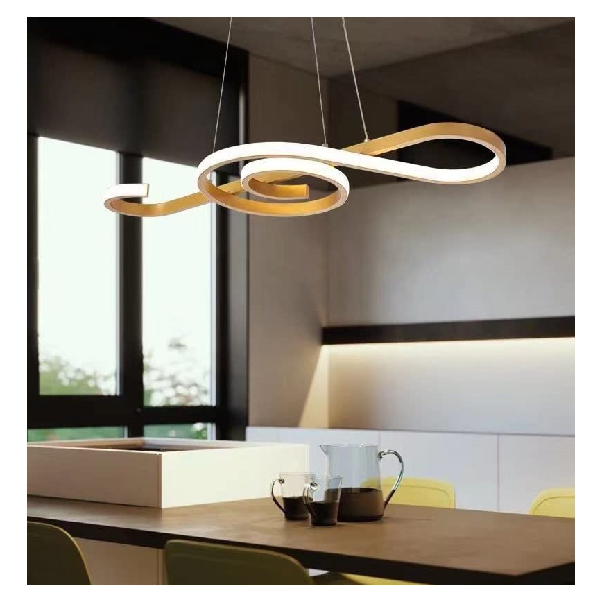 LED Lustra ar auklu LED/18W/230V 3000K zelta