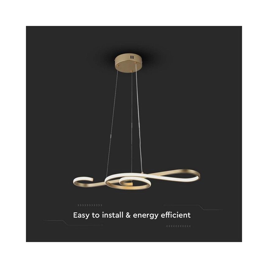 LED Lustra ar auklu LED/18W/230V 3000K zelta