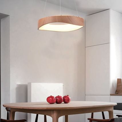 LED Lustra ar auklu LED/18W/230V 3000K ø 40 cm brūna