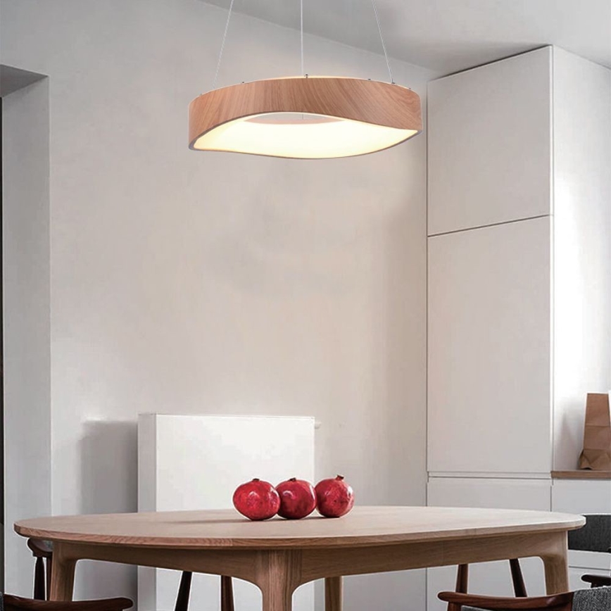 LED Lustra ar auklu LED/18W/230V 3000K ø 40 cm brūna
