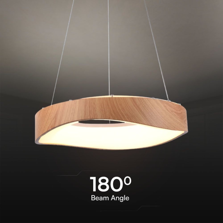 LED Lustra ar auklu LED/18W/230V 3000K ø 40 cm brūna