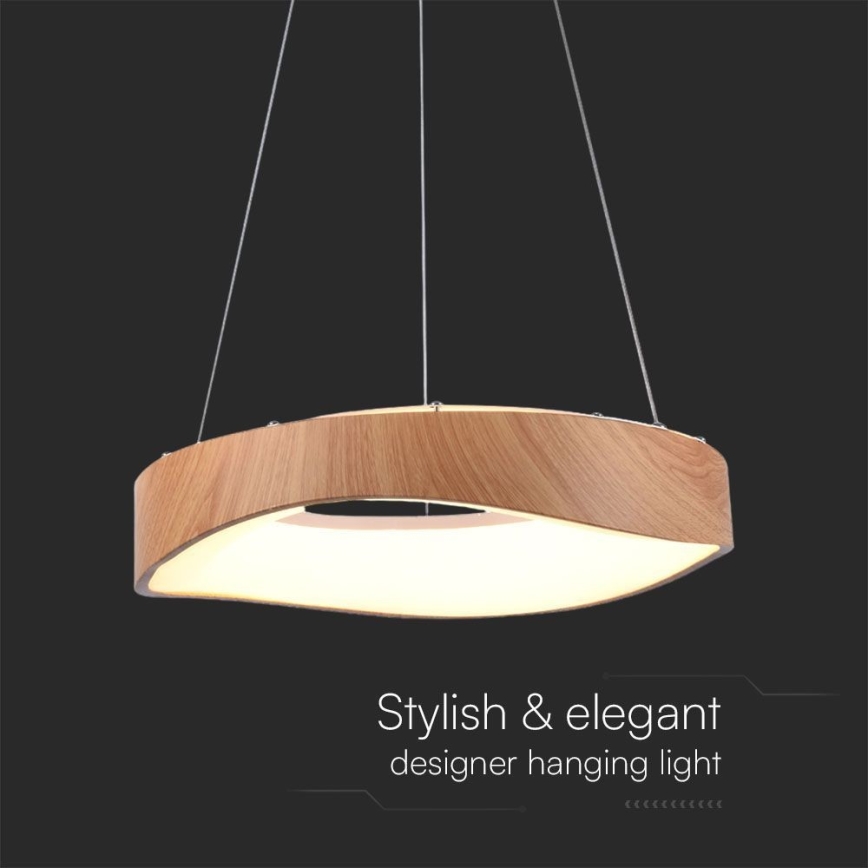 LED Lustra ar auklu LED/18W/230V 3000K ø 40 cm brūna